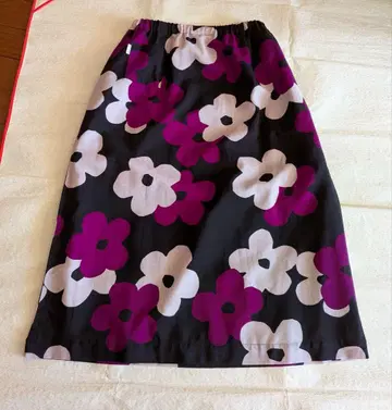 [흠집 있음] sousou 모슬린 쌍통의 꽃겹 롱 스커트