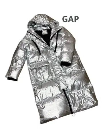 GAP 완판 실버 다운 코트 롱 xs
