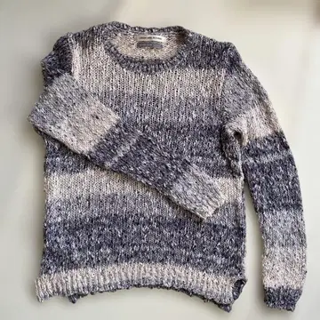 그린 레이블 릴랙싱 긴팔 스웨터 그레이 계열