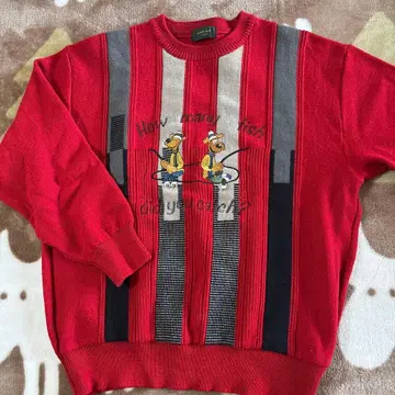 artemodena uomo 니트 강아지 패턴 스웨터 빈티지 레트로