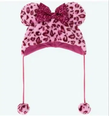 미니 레오파드 무늬 팬 캡 핑크