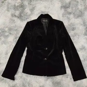 새상품급 인디비 테일러드 자켓 벨벳 블랙 40 l 실크 95%