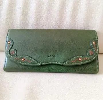 새상품 Dakota 마고트 덮개 장지갑 그린 다코타 이탈리아제 소가죽