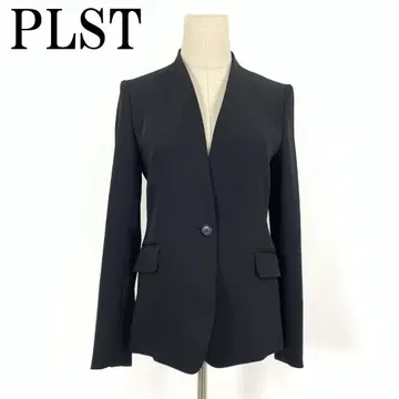 LA6491 PLST 플라스테 노카라 자켓 폴리에스테르 블랙 S