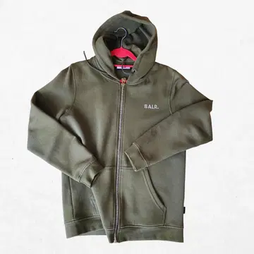 BALR. 지퍼 후드티 카키 M 사이즈