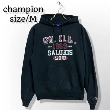 챔피온 후드 맨투맨 빈티지 블랙 4단 칼리지 M