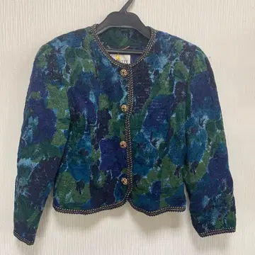 새상품급 VIPRETTY 럭셔리 버튼 버블 노카라 자켓 빈티지