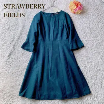 스트로베리 필드 [ M ] 다크 틸 플레어 소매 원피스