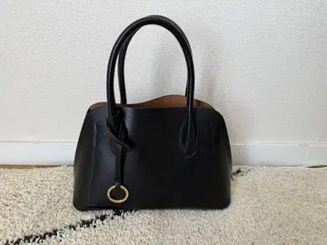 글로벌 워크 블랙 가죽 핸드백