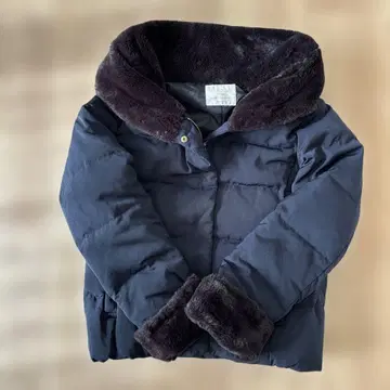 [ 새상품급 ] Discoat 네이비 퍼 부착 다운 자켓 L 사이즈