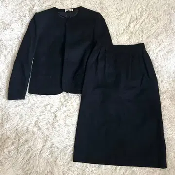 콜디아 월드 스커트 셋업 노카라 자켓 블랙 7