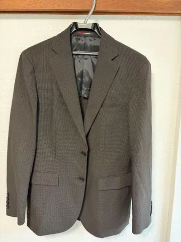 ORIHICA (오리히카) 셋업 자켓 브라운 하운드투스 체크 M 사이즈