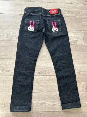 CUNE 큔 청바지 2연 토끼 데님 팬츠 M 일본제 페인트