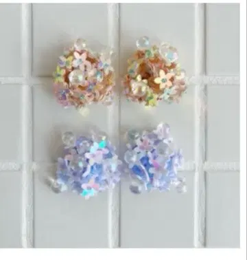 irodori irodoru 귀걸이 주얼 버블 플라워 화이트 블루