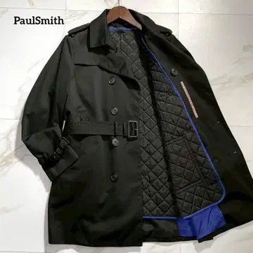 [ 새상품급 ] 폴스미스 트렌치코트 퀼팅 라이너 스트라이프 M 블랙