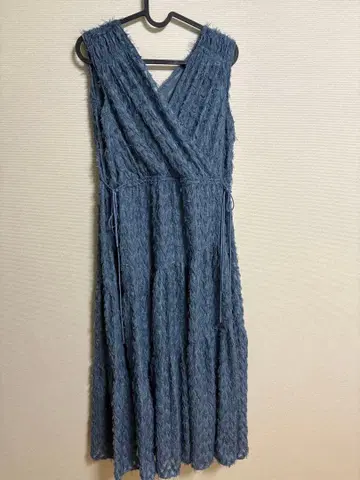 프린지 자카드 티어드 원피스