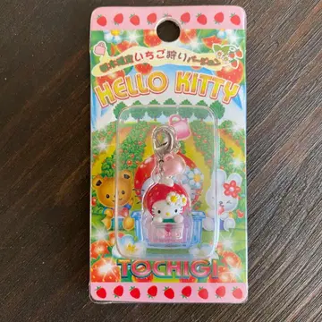 지역 한정 키티 도치기 한정 딸기 따기 버전 지퍼 마스코트