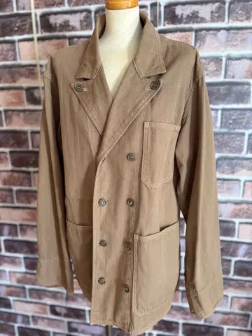 Journal standard 베이지 더블 브레스트 커버올 남성용