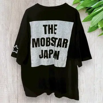 MOBSTAR 나카노 히데오 모브스타 T셔츠 오버 사이즈 프린트 블랙