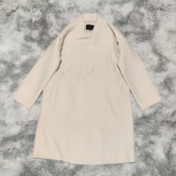 새상품급 23구 노카라 아이보리 울 롱 코트 32 xs s