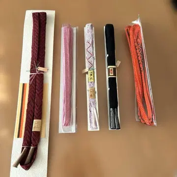 허리띠 세트 5개 핑크, 크림슨, 블랙, 오렌지 미사용품