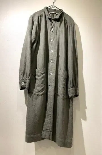 prit 울 린넨 롱 셔츠 원피스