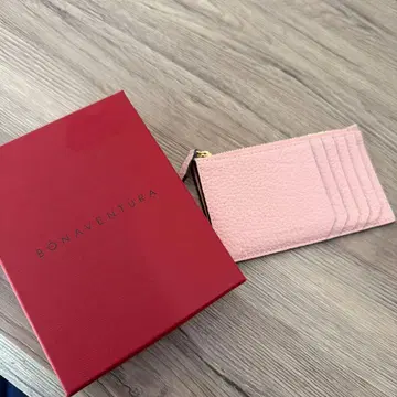 보나벤츄라 미니 지퍼 지갑 슈링크 가죽 사쿠라