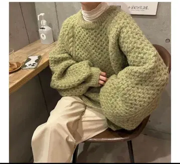 honey comb knit 오버 사이즈 허니콤 니트 스웨터