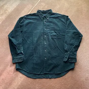 J.CREW 코듀로이 버튼 다운 셔츠 XL 다크 그린