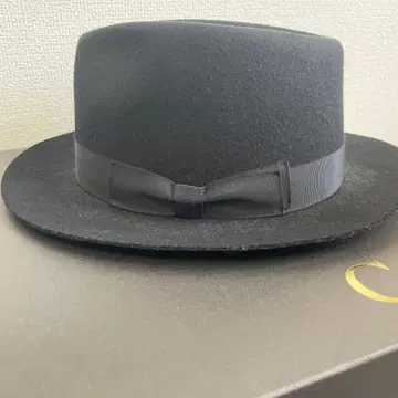 CA4LA 블랙 울 펠트 햇 리본 포함