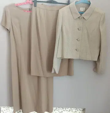 베이지 체크 무늬 자켓 세레모니 수트 3세트 13호