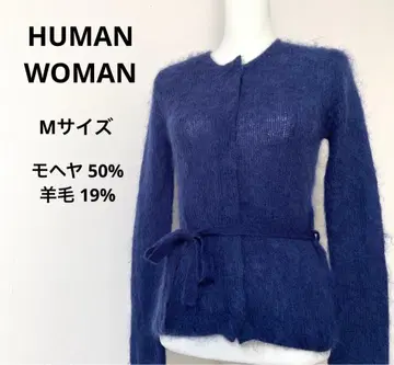 HUMAN WOMAN 모헤어 양모 리본 가디건 M