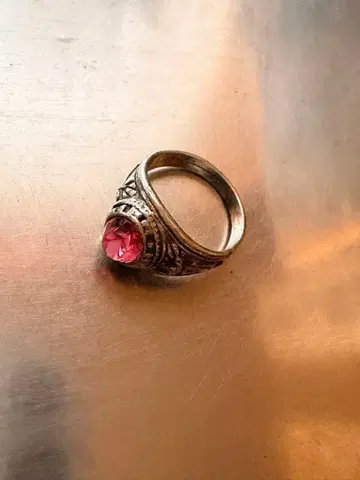 빈티지 핑크 스톤 카보숑컷