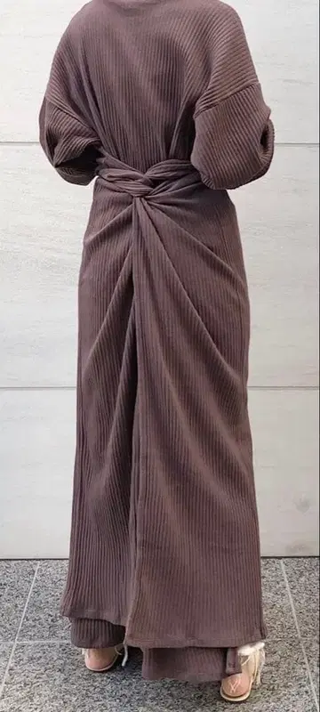 baserange 카프탄 원피스 브라운