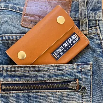 3단 폴더형 지갑 소가죽 가죽 핸드메이드 브라운 컴팩트 지갑