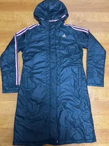 adidas 후드 부착 롱 코트 벤치 코트 로고 방한