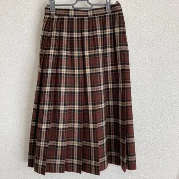 Leilian 브라운 계열 체크 플리츠 스커트 사이즈 9