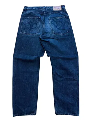 인기! 새상품급 산타스틱 셀비지 적신 블랙 와이드 데님 팬츠