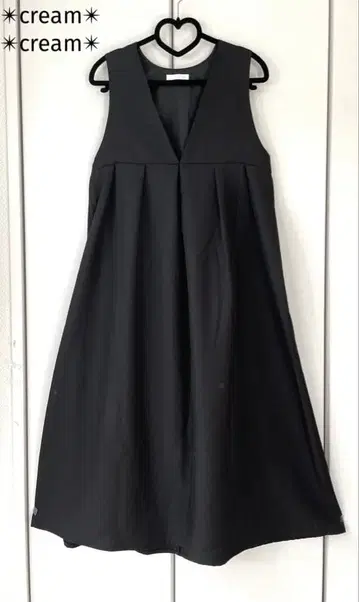 V넥 원피스 뒷부분 벨트 절개 원피스 롱 오버롤 스커트