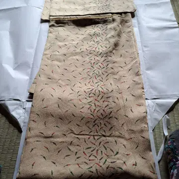 베이지 고추 패턴 코몬 기모노