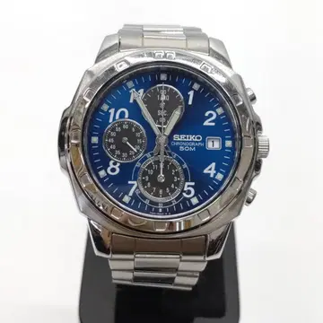 SEIKO 손목시계 크로노그래프 블루 실버 7T92-0CA0