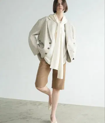 CLANE BOW TIE HOODIE SHIRT 아이보리 1