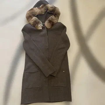 FOXEY 퍼 포함 니트 롱 코트 M