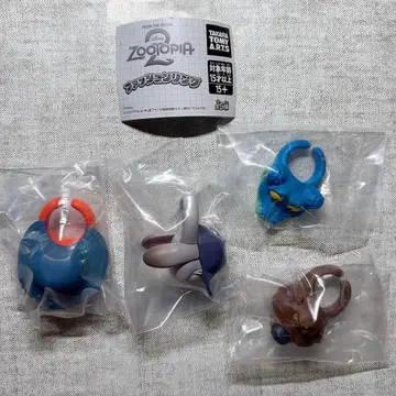 주토피아 패션 반지 4개 세트 닉 주디 게리 니블스