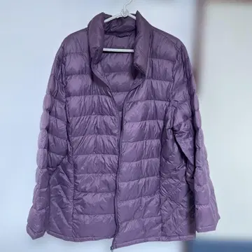 퍼플 퀼팅 다운 자켓
