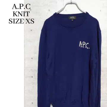 A.P.C 로고 울 니트 얇은 소재 네이비 XS