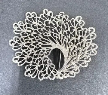 트리 모양 메탈 브로치 약 8cm