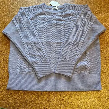 테치치 테라스 퍼플 케이블 니트 프리 사이즈