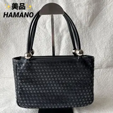 새상품급 HAMANO 하마노 가죽 핸드백 블랙 뜨개질