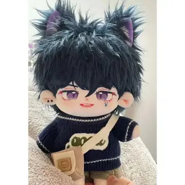 무속성 봉제 인형 20cm 고양이 귀 포함 (탈부착 가능) 목화 인형